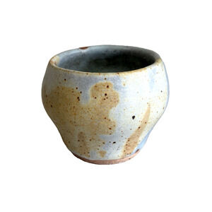 Vintage 1986 Speckle Glazed Vase Bowl Planter Signed DK 3.25" Tall